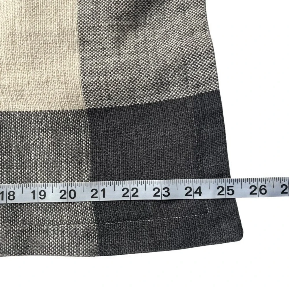 Pottery Barn Buffalo Check Cotton Euro Pillow Cover 26x25 Charcoal Grey Cream
